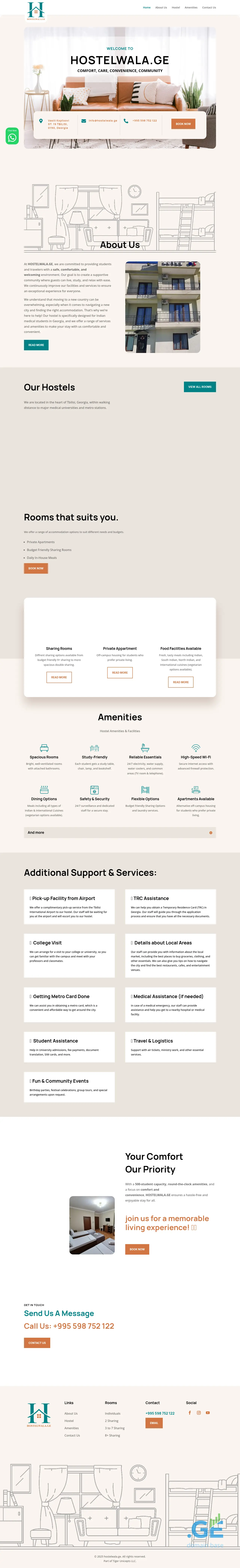 Screenshot of the site hostelwala.ge