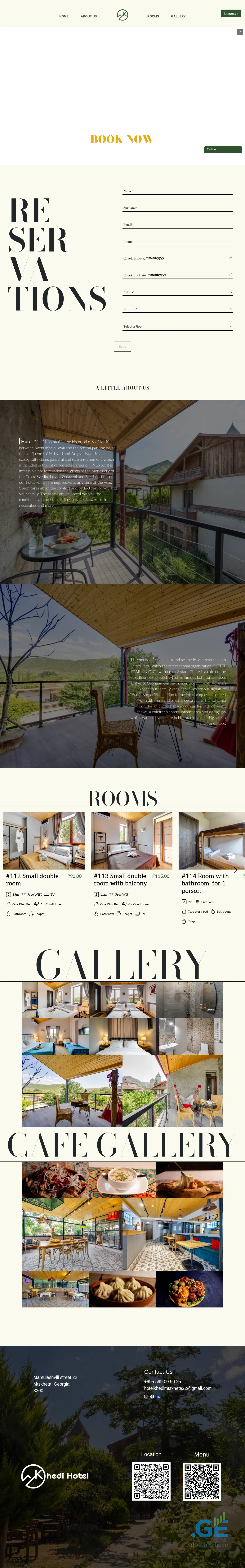 Screenshot of the site hotelcafehedi.ge