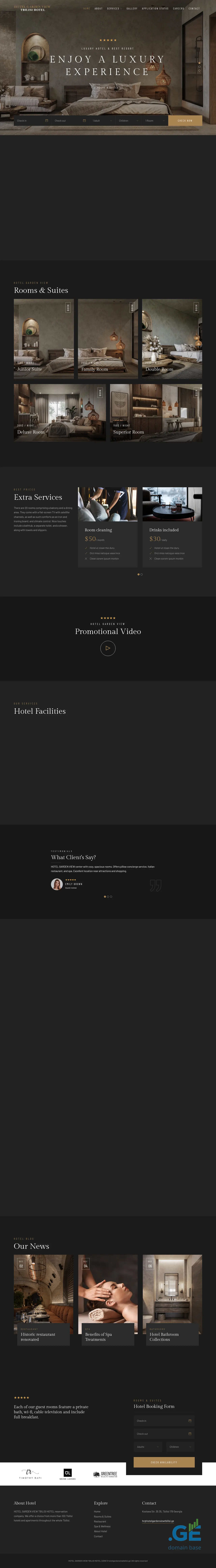 Screenshot of the site hotelgardenviewtbilisi.ge