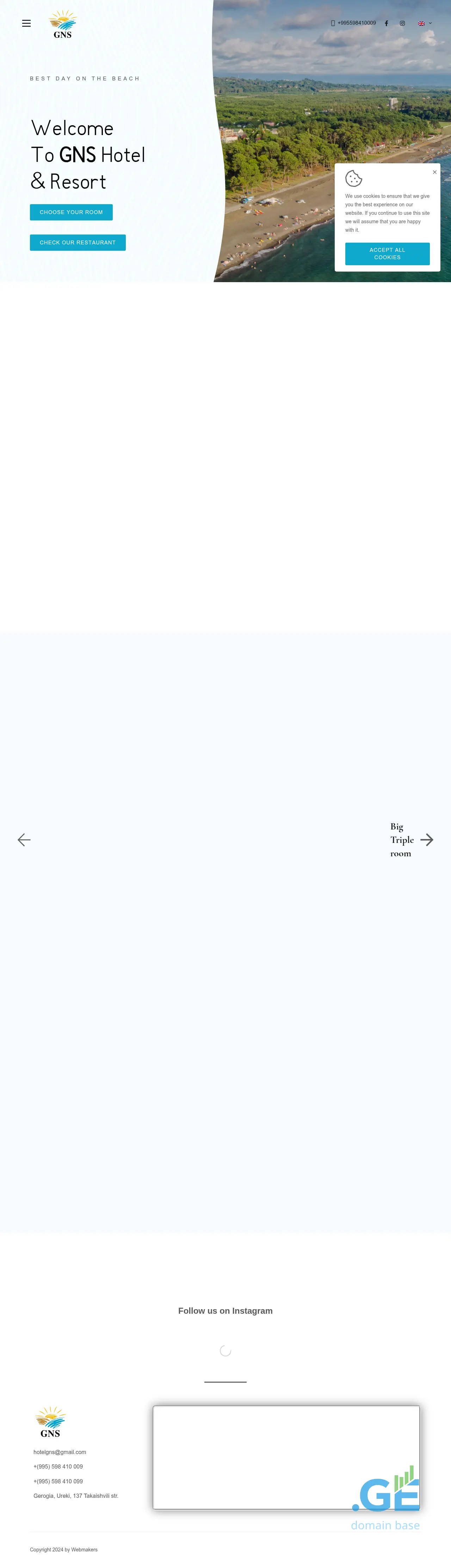 Screenshot of the site hotelgns.ge