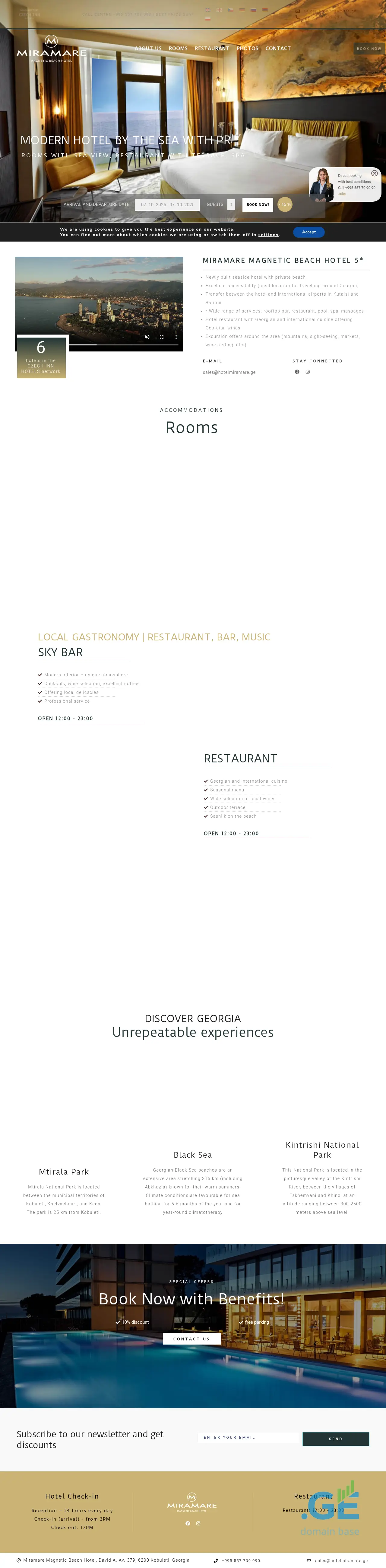 Screenshot of the site hotelmiramare.ge