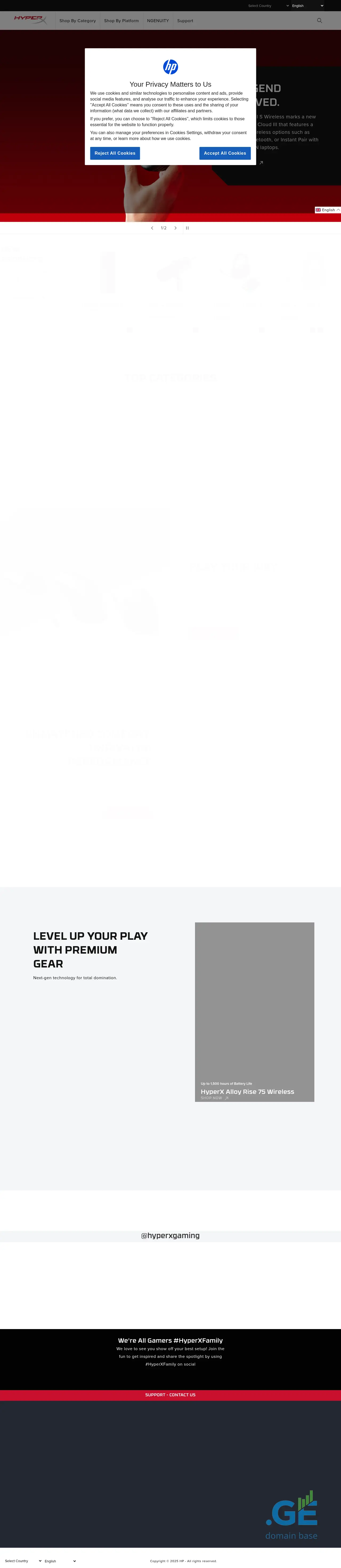 Screenshot of the site hyperxgaming.ge