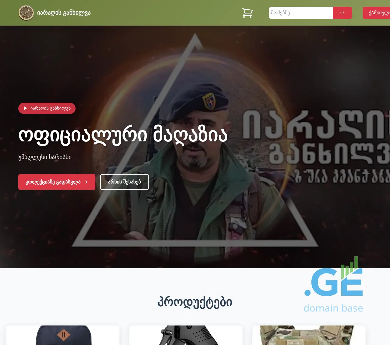 Screenshot of the site iaragisganxilvashop.ge