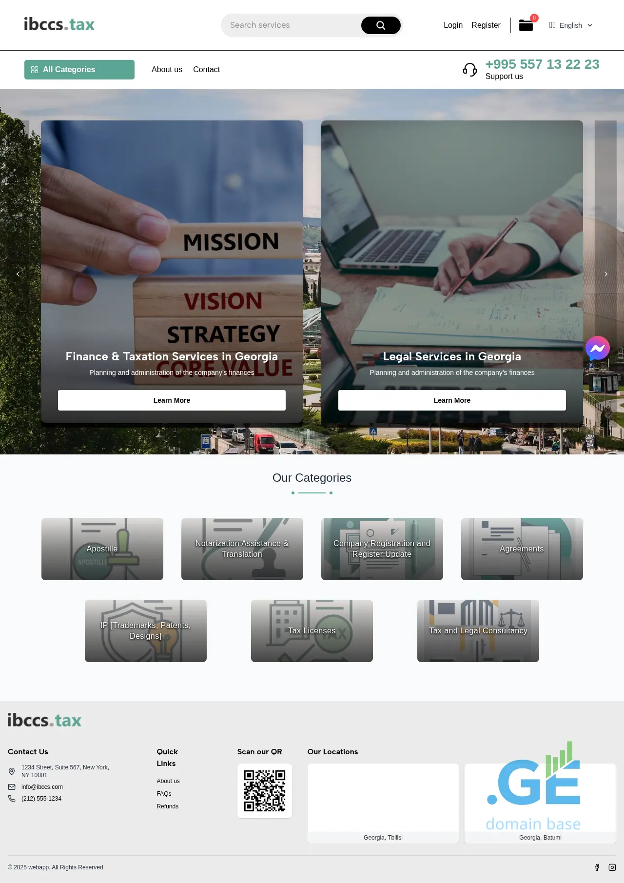 Screenshot of the site ibccsonline.ge