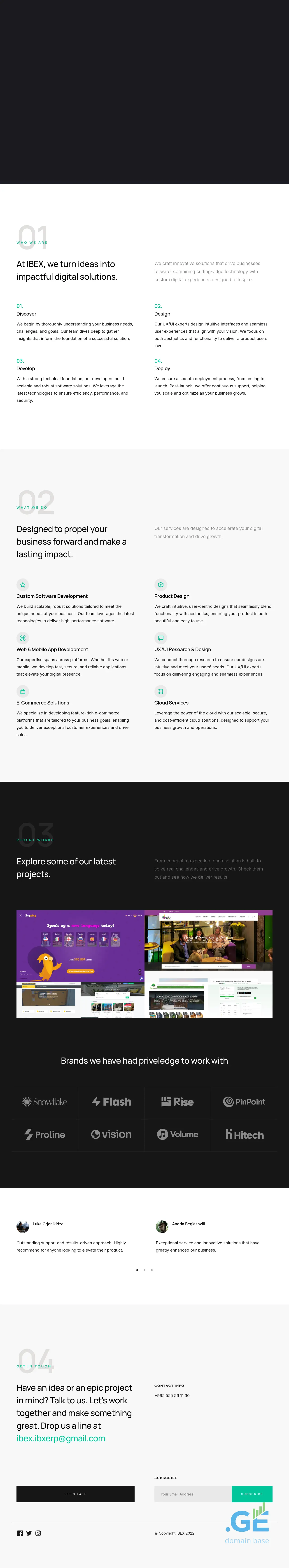 Screenshot of the site ibx.ge