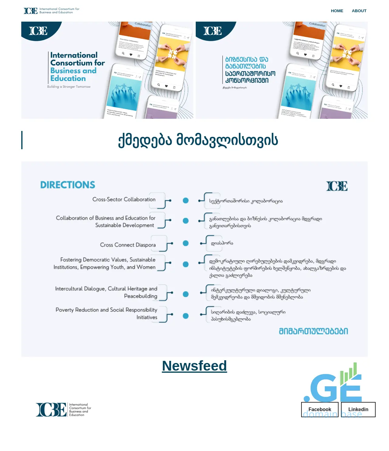 Screenshot of the site icbe.ge