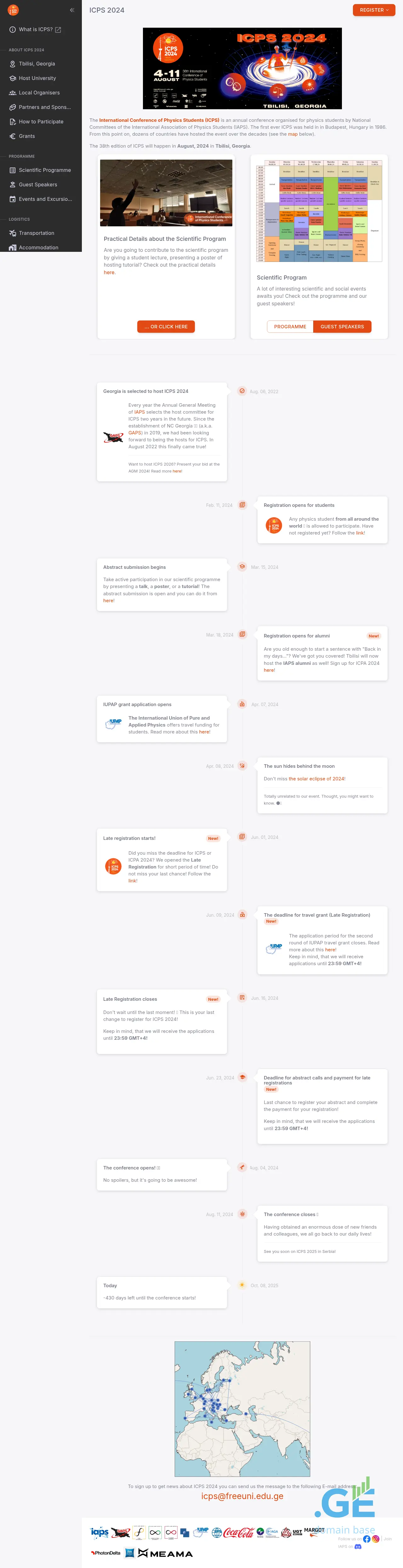 Screenshot of the site icps.ge