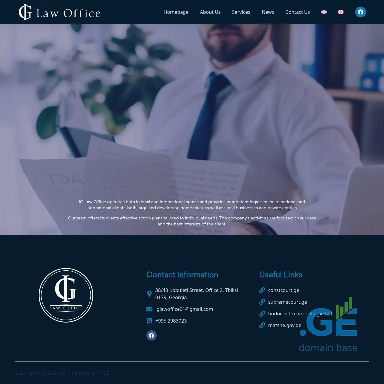 Screenshot of the site iglawoffice.ge