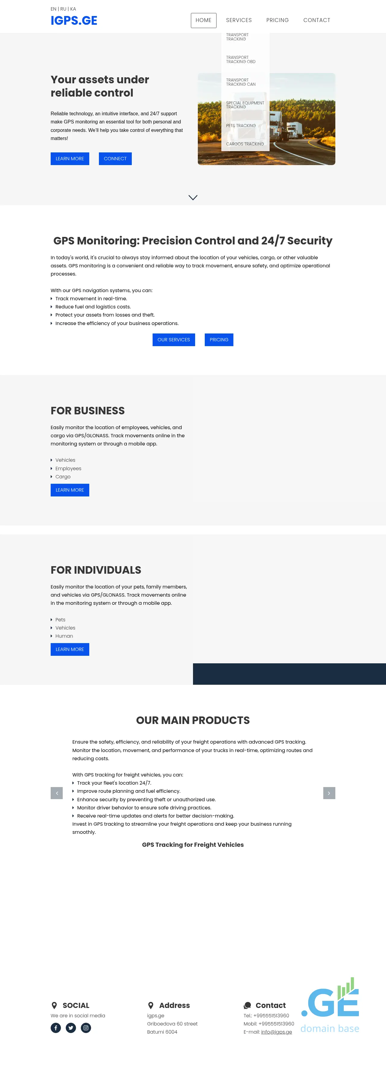 Screenshot of the site igps.ge
