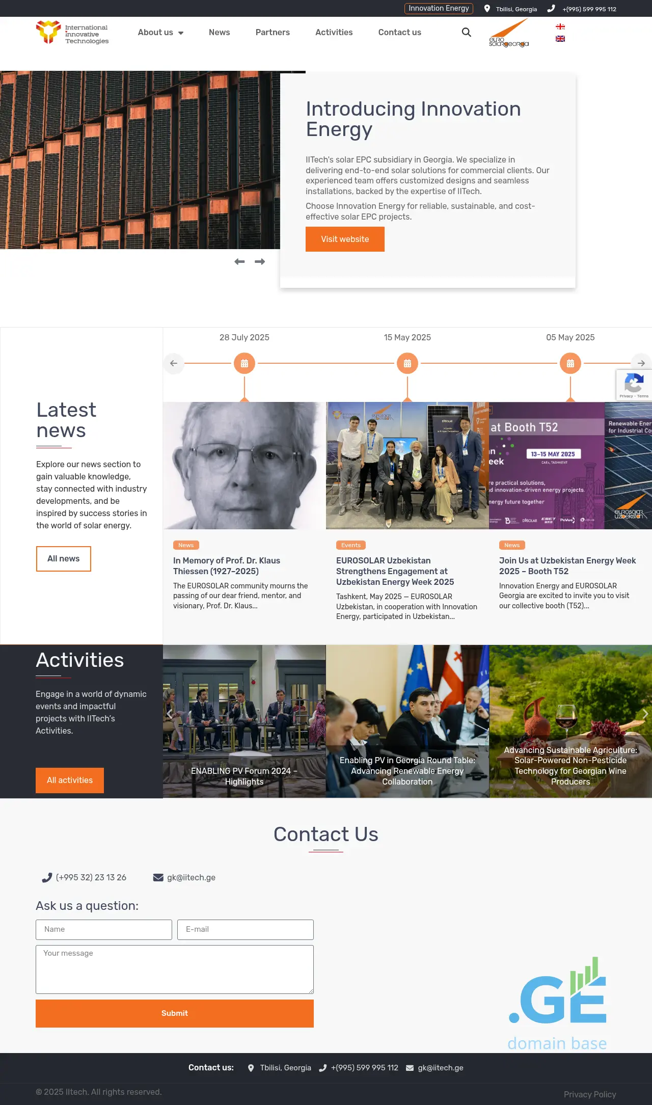 Screenshot of the site iitech.ge