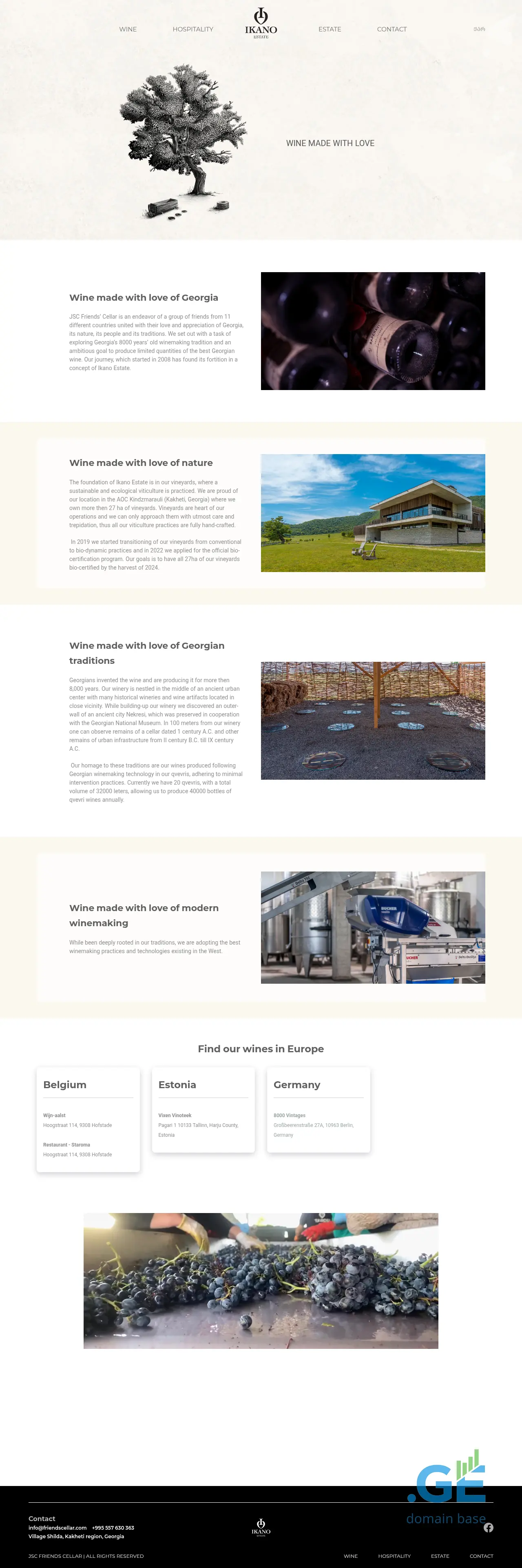 Screenshot of the site ikanoestate.ge