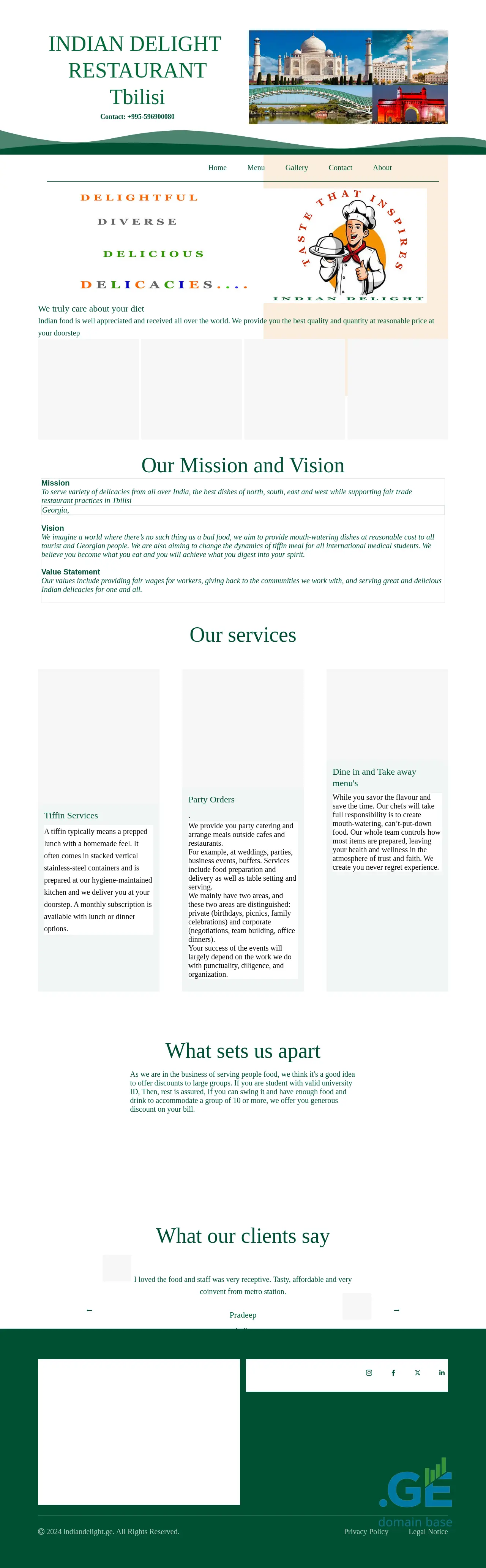 Screenshot of the site indiandelight.ge