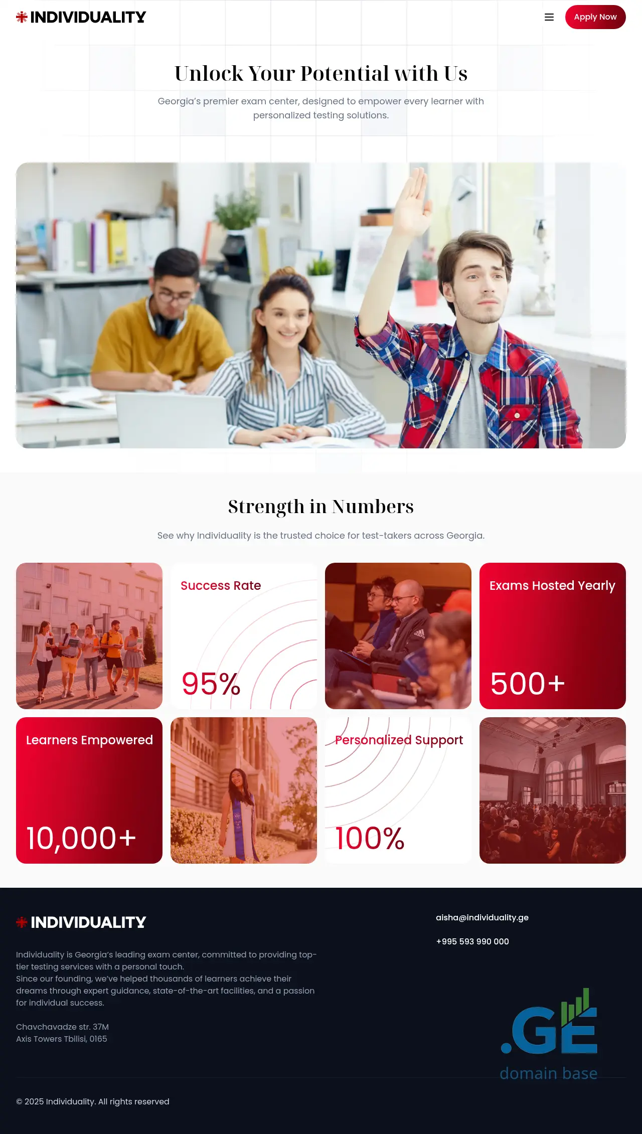 Screenshot of the site individuality.ge