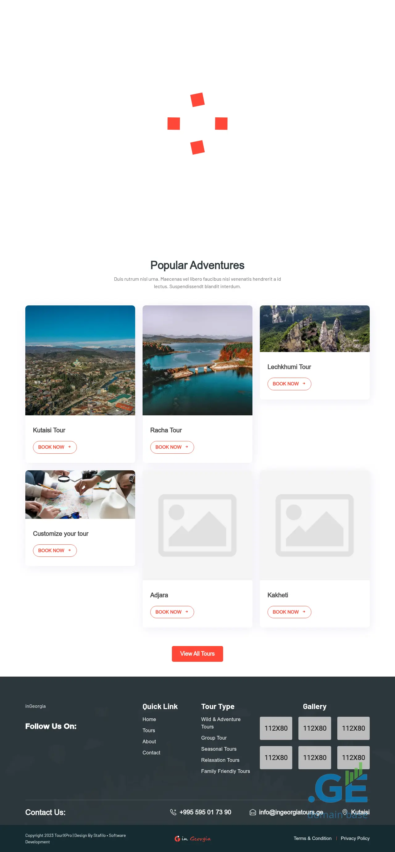 Screenshot of the site ingeorgiatours.ge