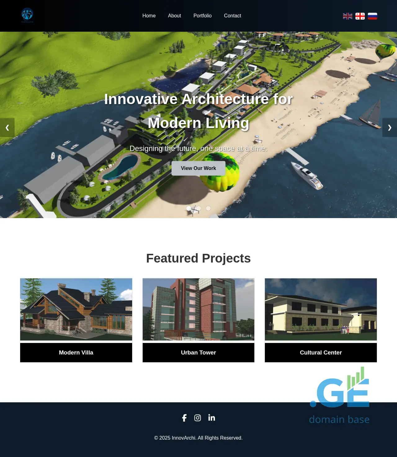 Screenshot of the site innovarch.ge