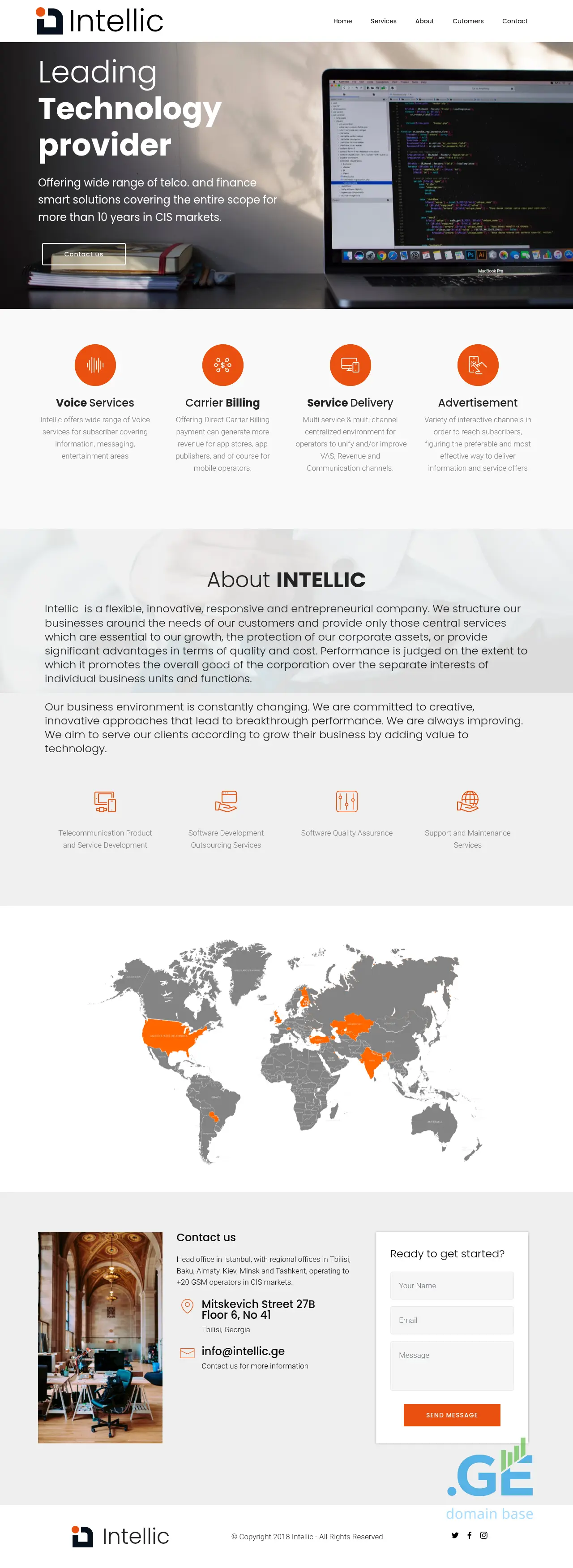 Screenshot of the site intellic.ge