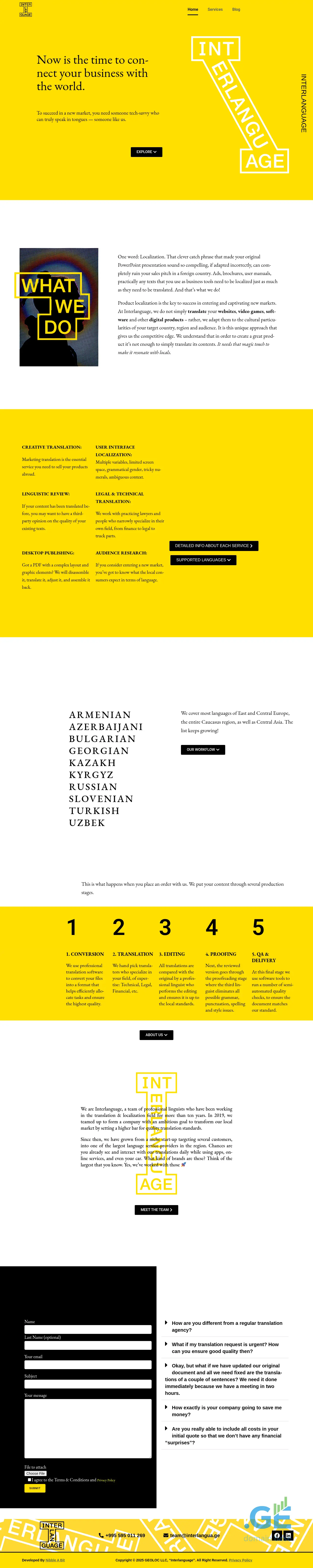 Screenshot of the site interlangua.ge