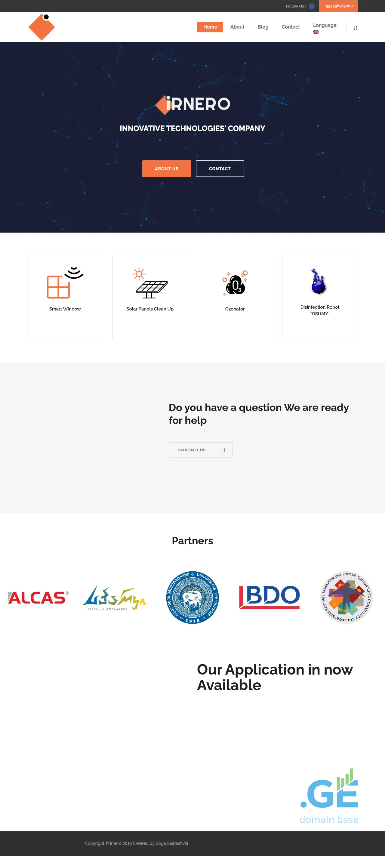 Screenshot of the site irnero.ge