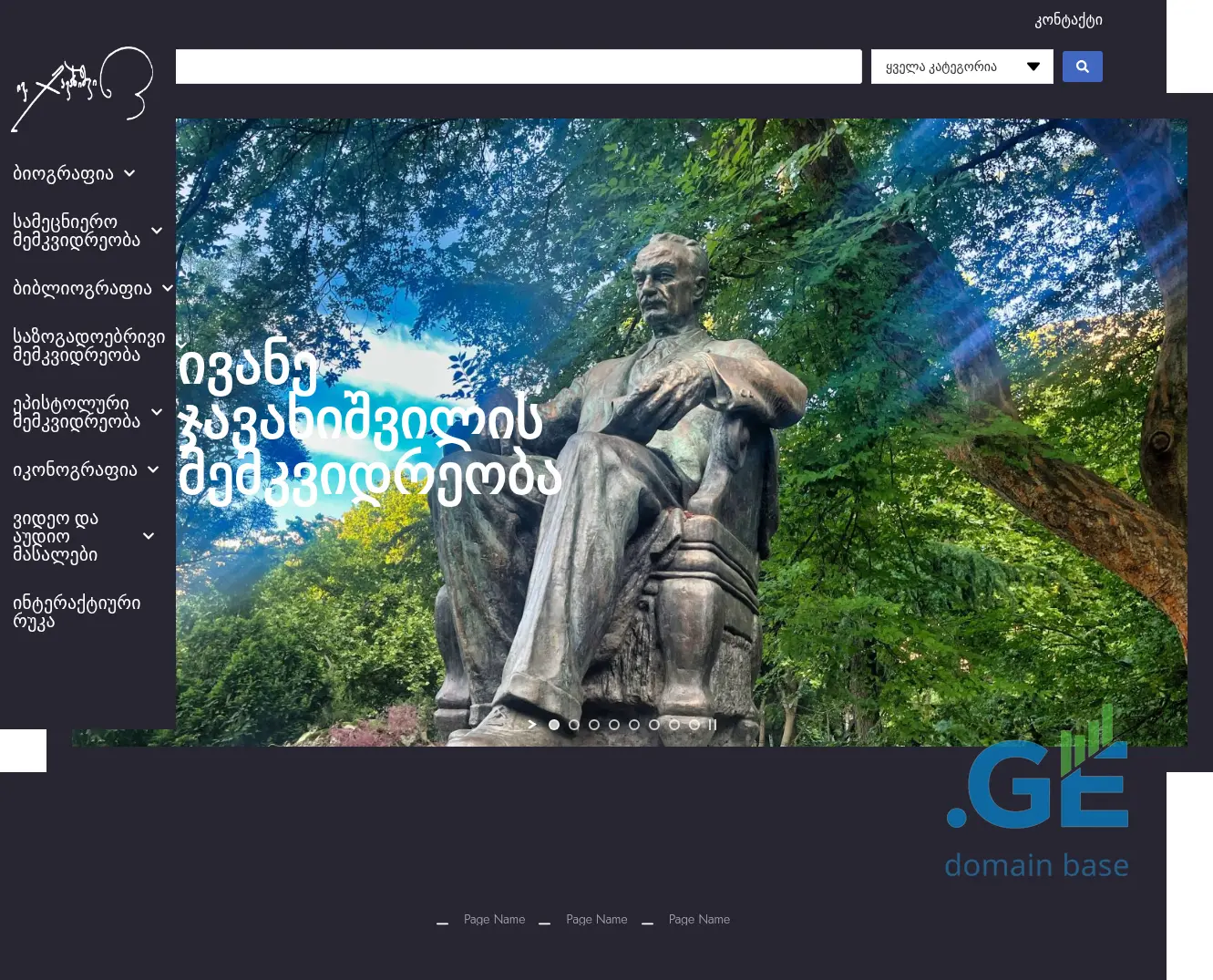 Screenshot of the site ivane.ge
