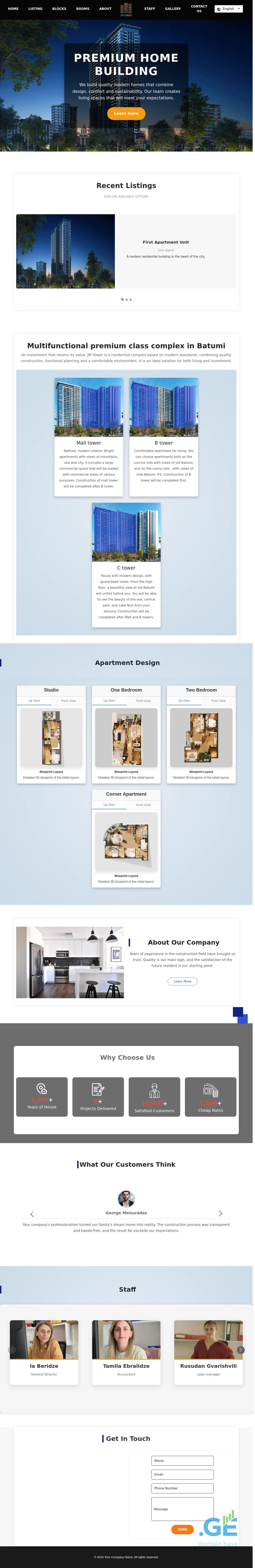 Screenshot of the site jmtower.ge