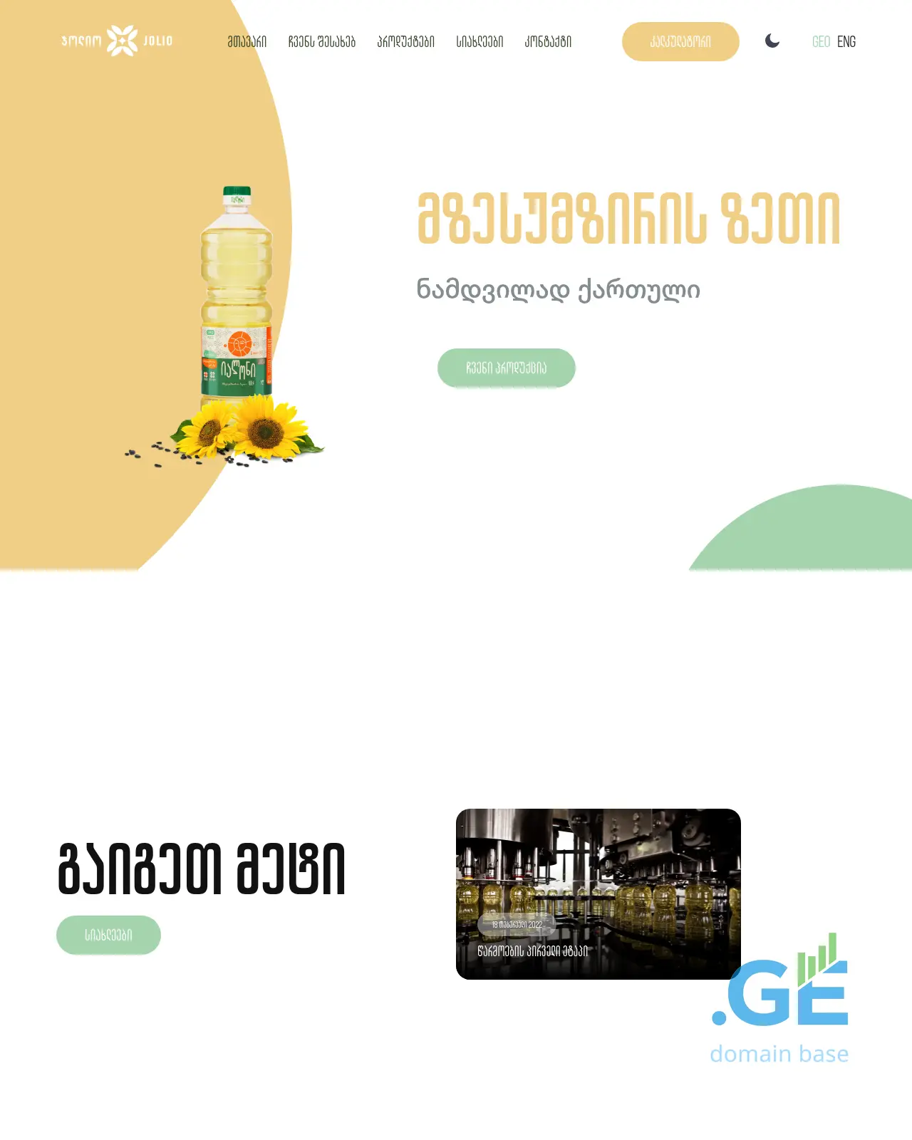 Screenshot of the site jolio.ge
