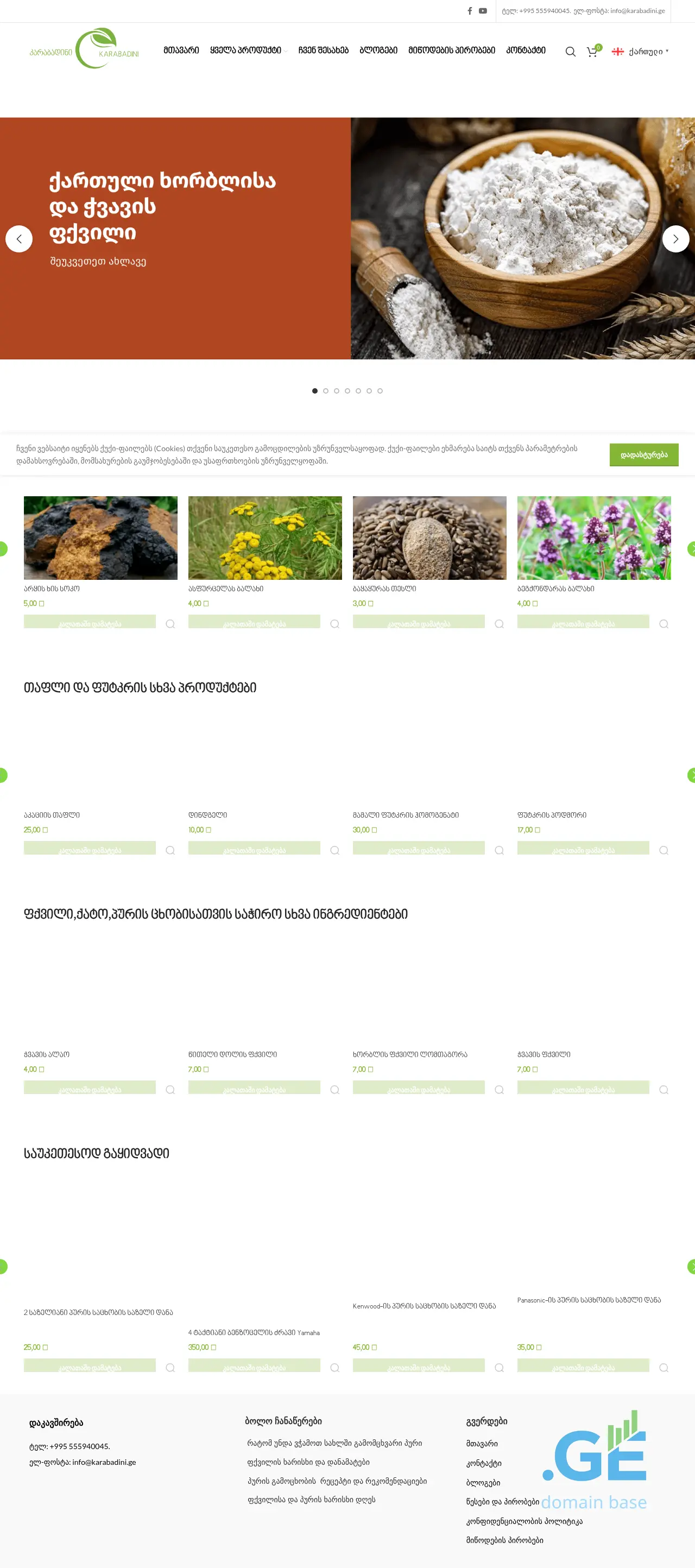 Screenshot of the site karabadini.ge