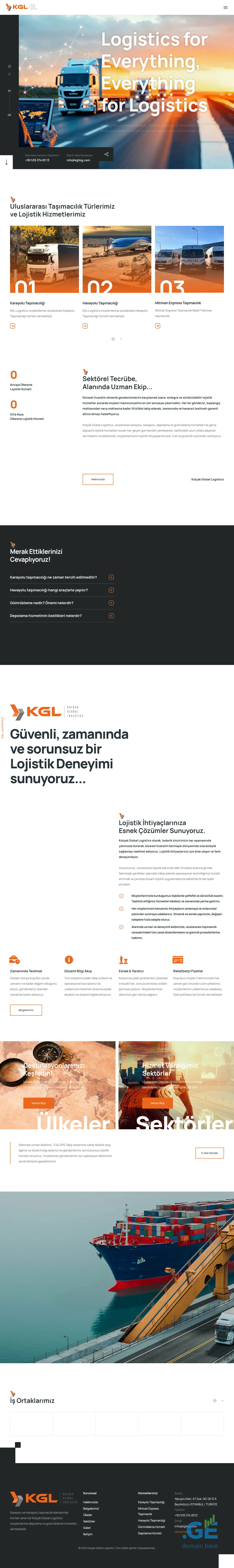 Screenshot of the site kgllogistic.ge