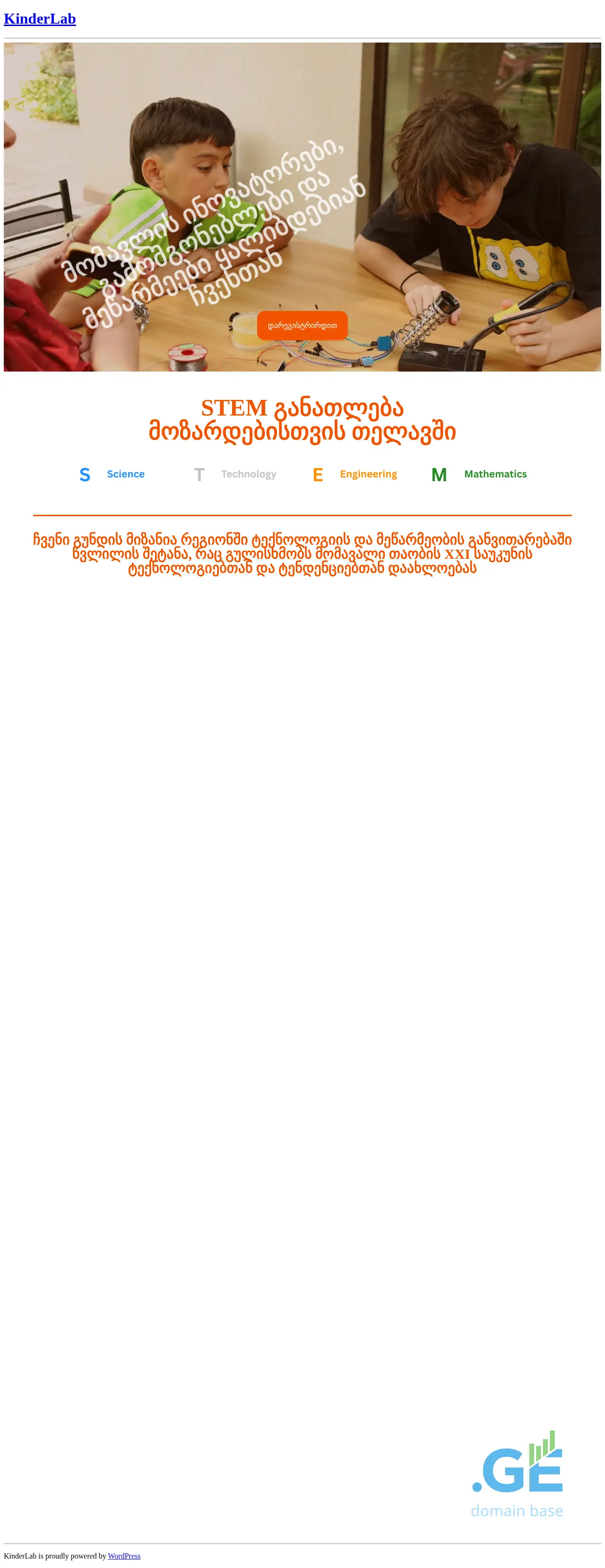 Screenshot of the site kinderlab.ge