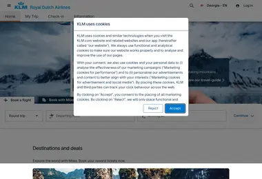 Screenshot of klm.ge