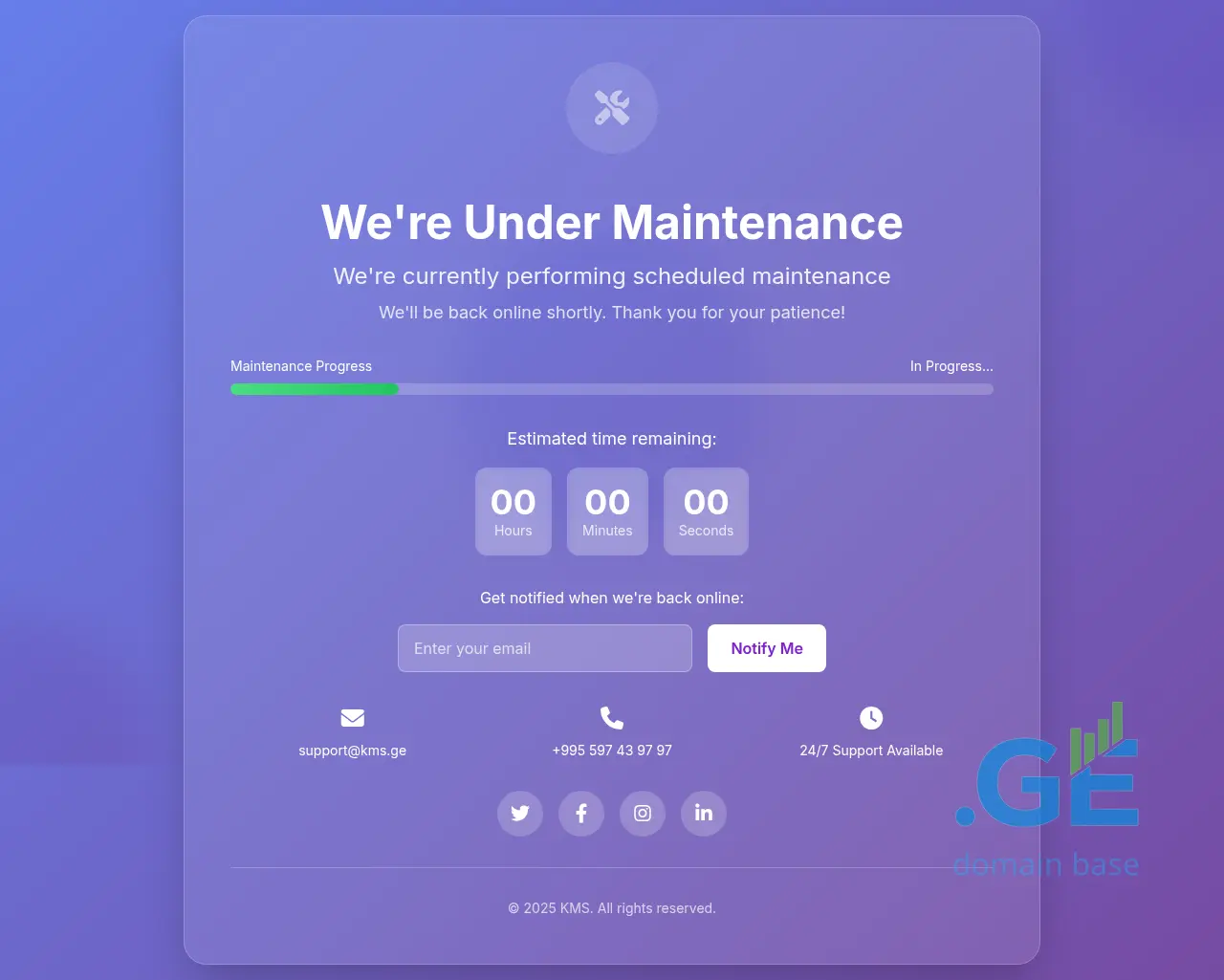 Screenshot of the site kms.ge