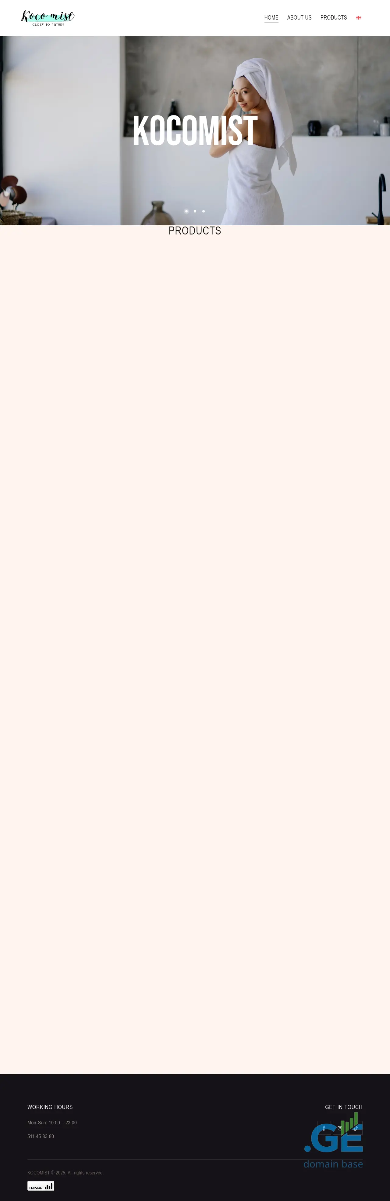 Screenshot of the site kocomist.ge