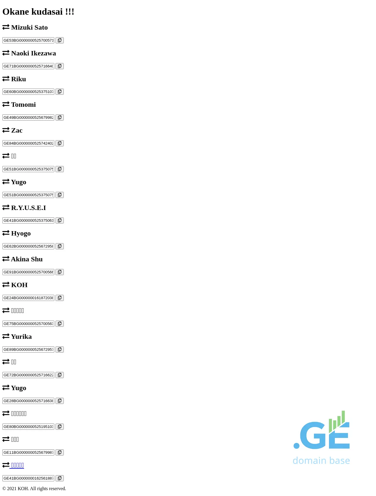 Screenshot of the site koh.ge