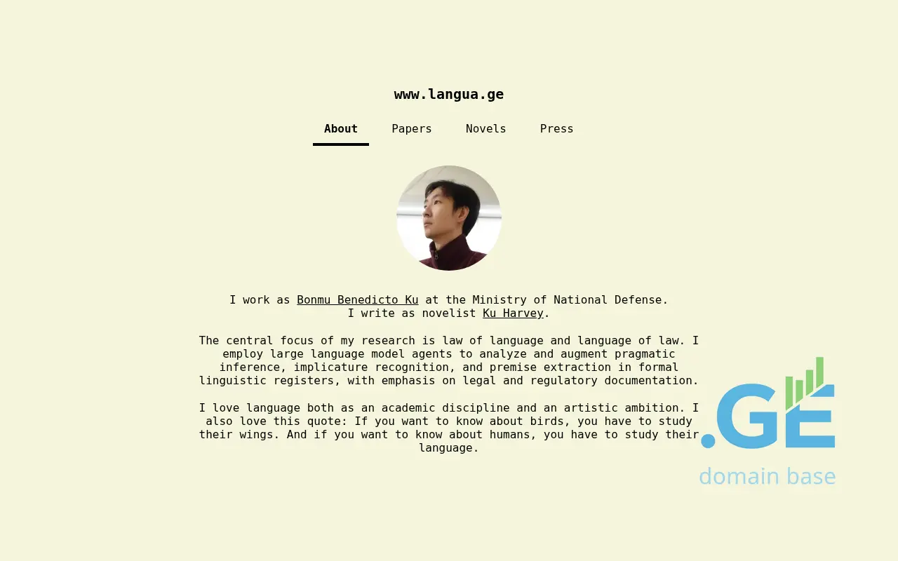 Screenshot of the site langua.ge