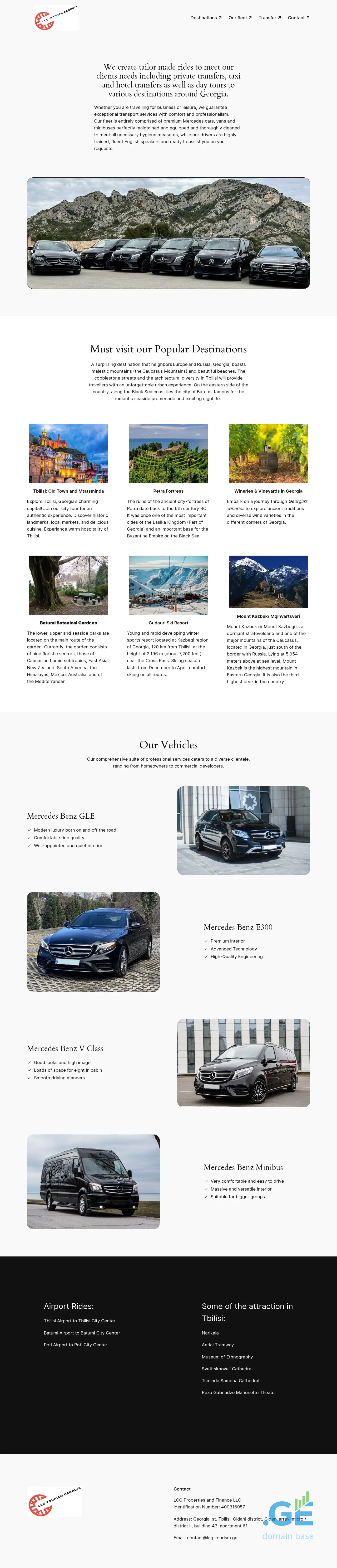 Screenshot of the site lcg-tourism.ge