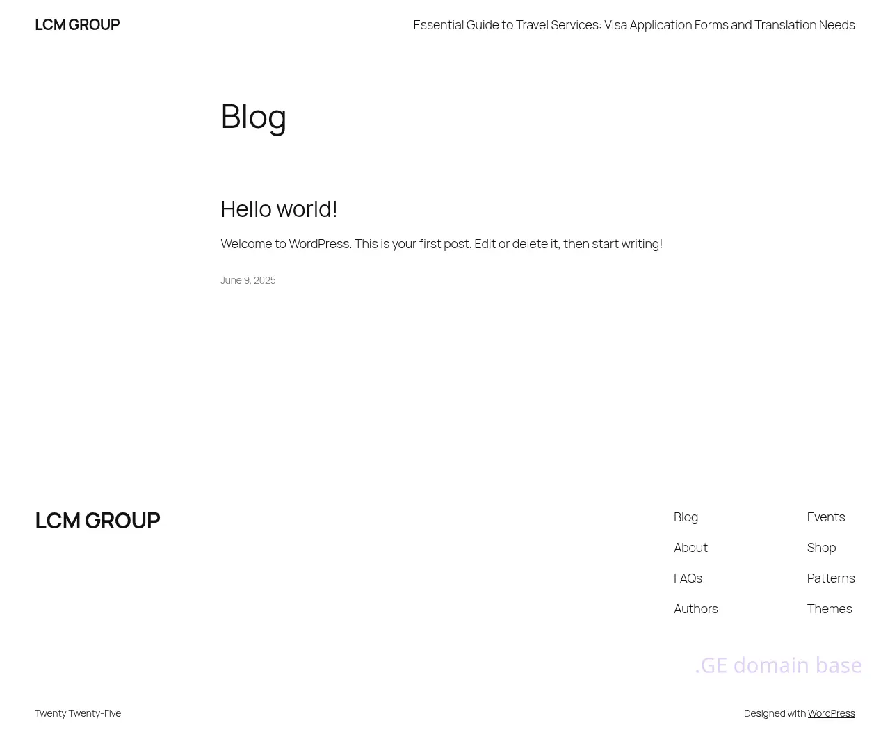 Screenshot of the site lcm.ge