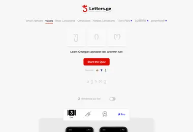 Screenshot of letters.ge