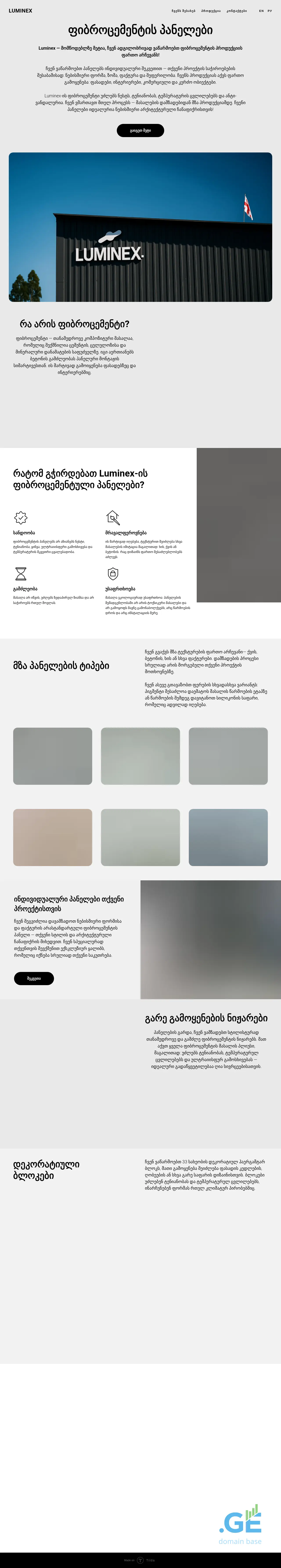 Screenshot of the site luminexpanel.ge
