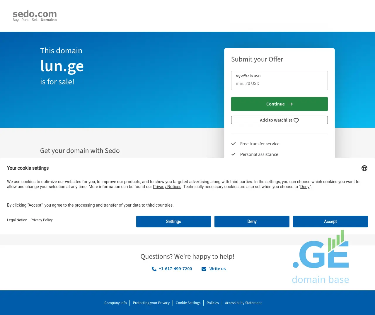 Screenshot of the site lun.ge
