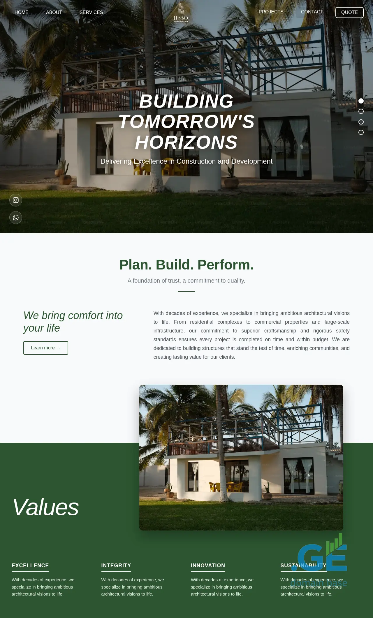 Screenshot of the site lussoconstruction.ge
