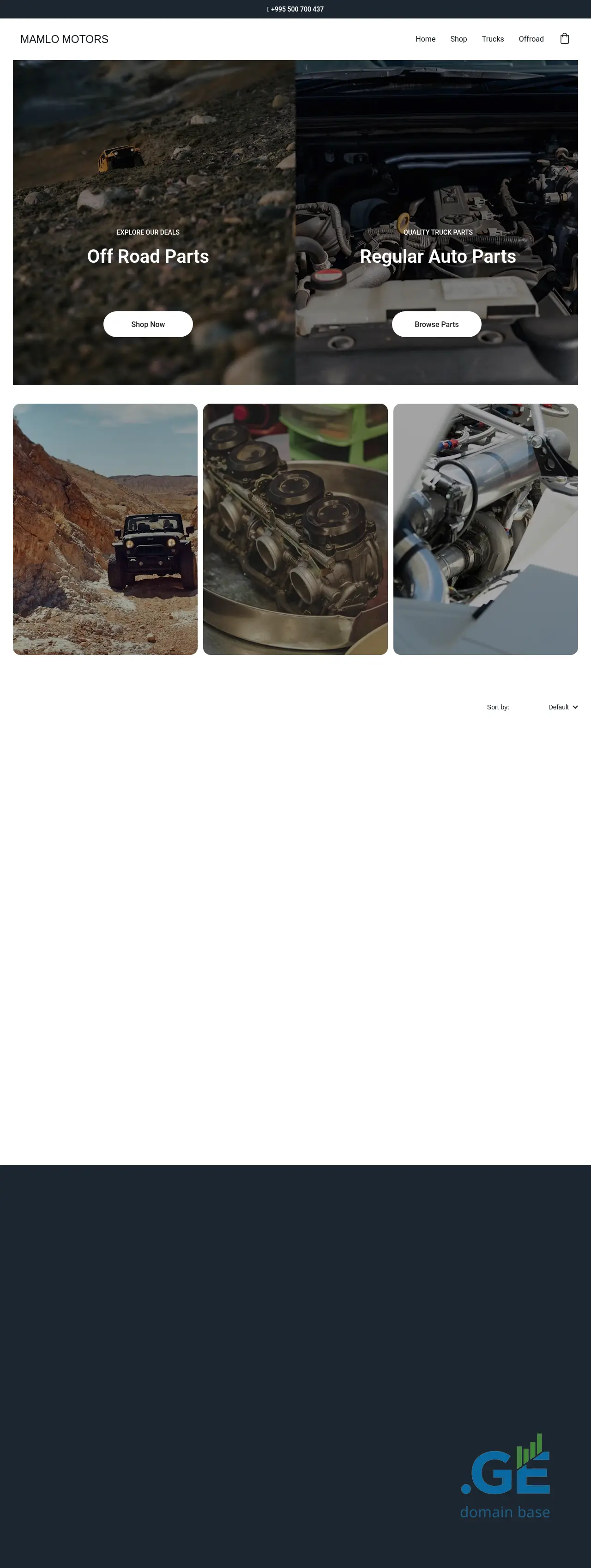 Screenshot of the site mamlomotors.ge