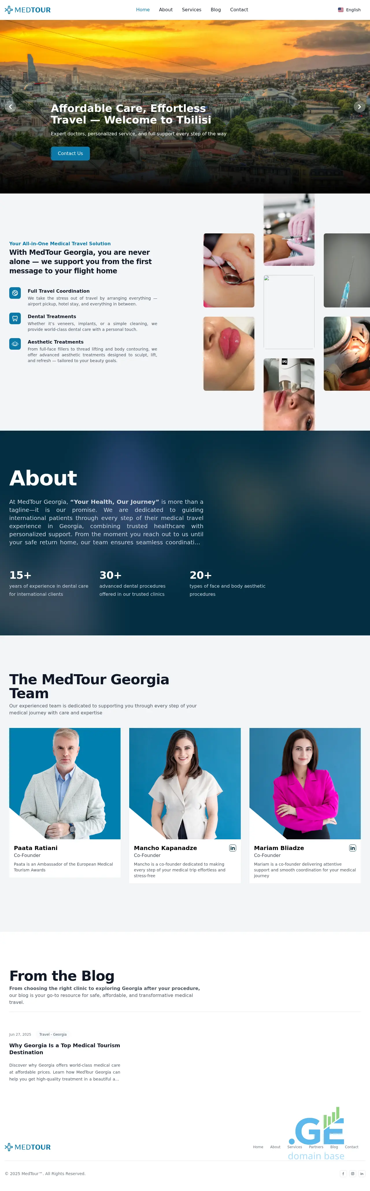 Screenshot of the site medtour.ge