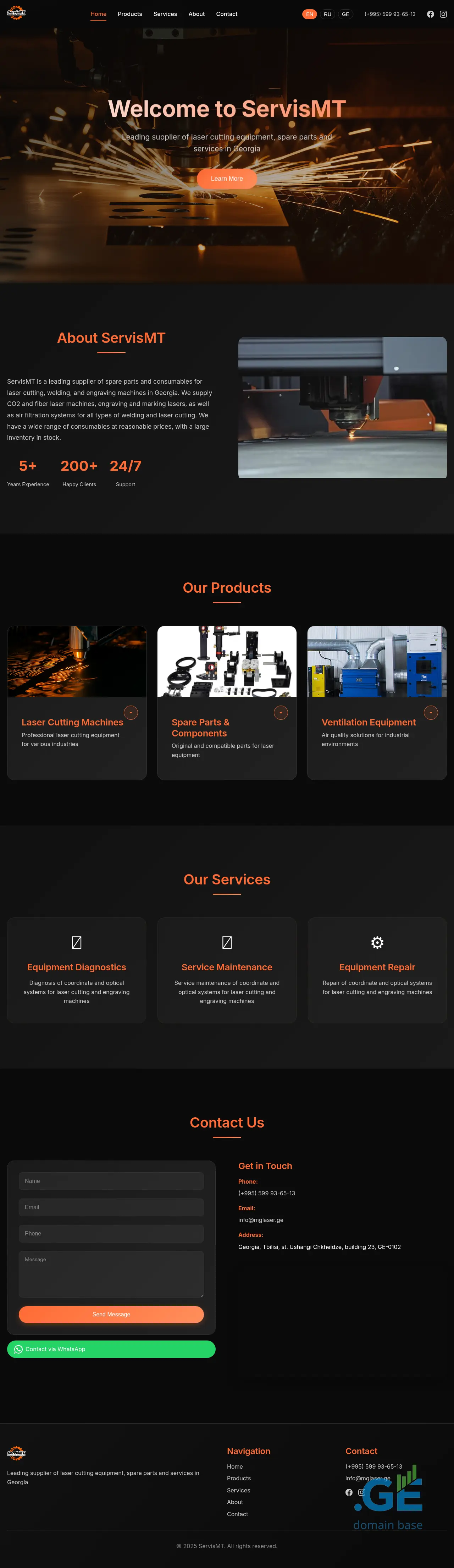Screenshot of the site mglaser.ge