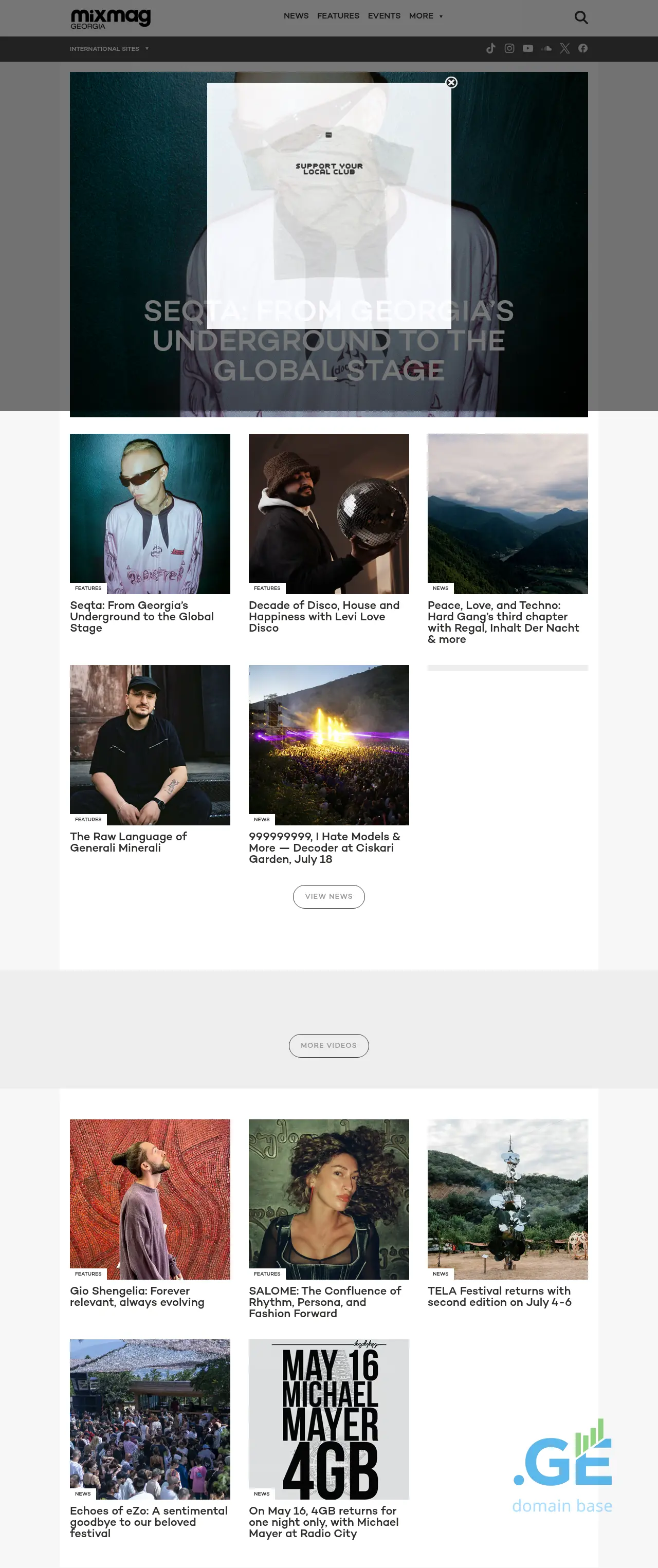 Screenshot of the site mixmag.ge