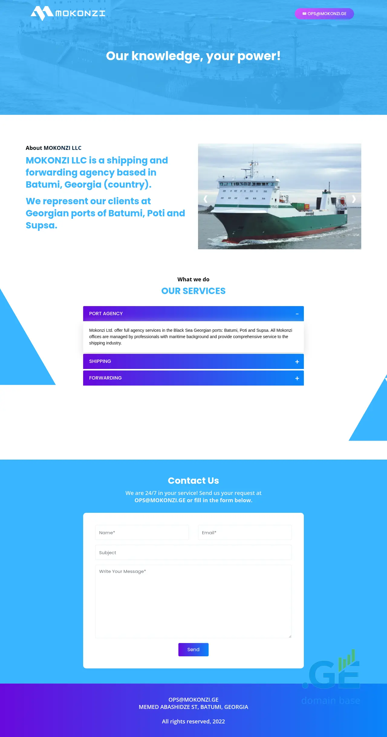 Screenshot of the site mokonzi.ge