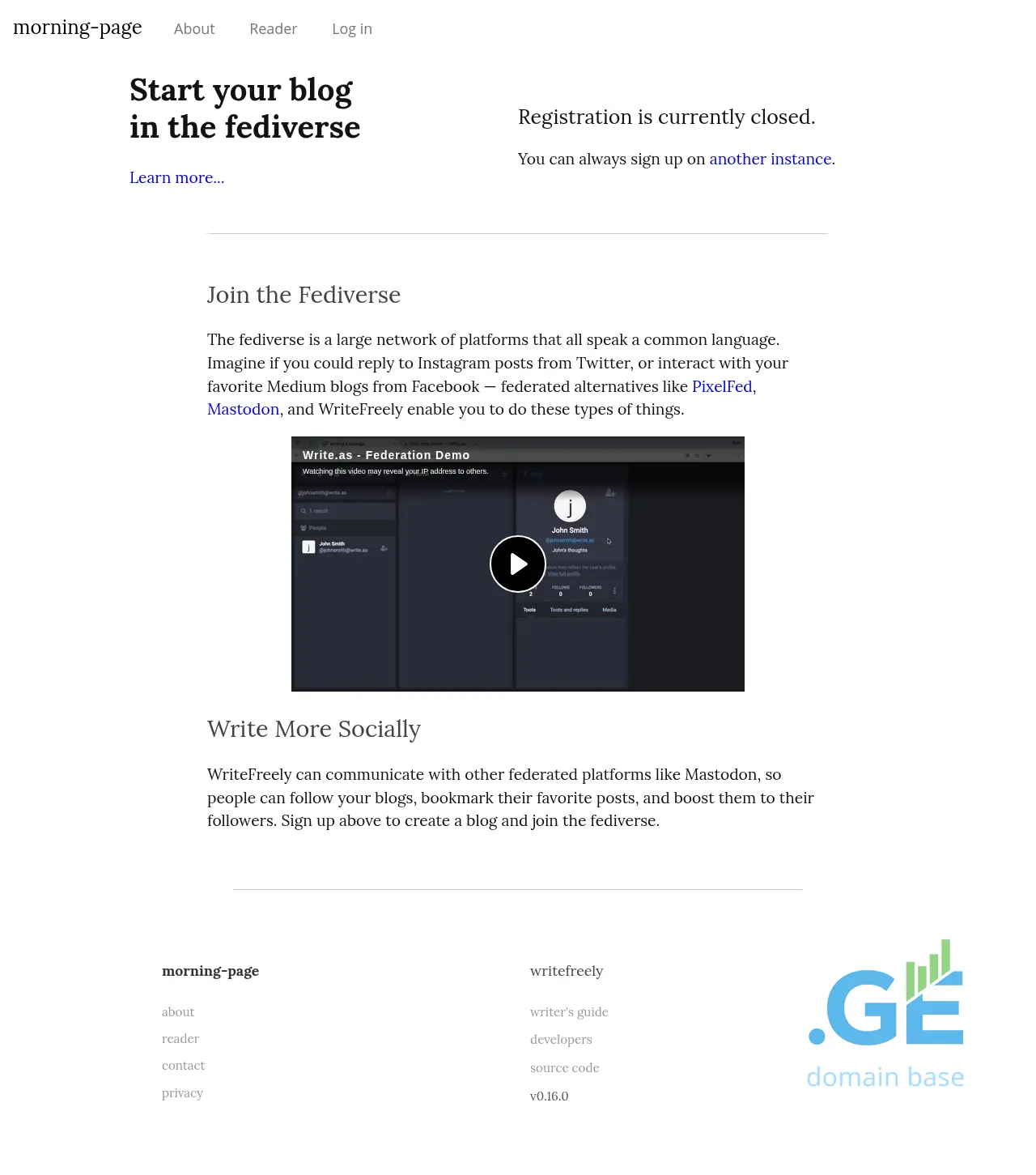 Screenshot of the site morningpa.ge