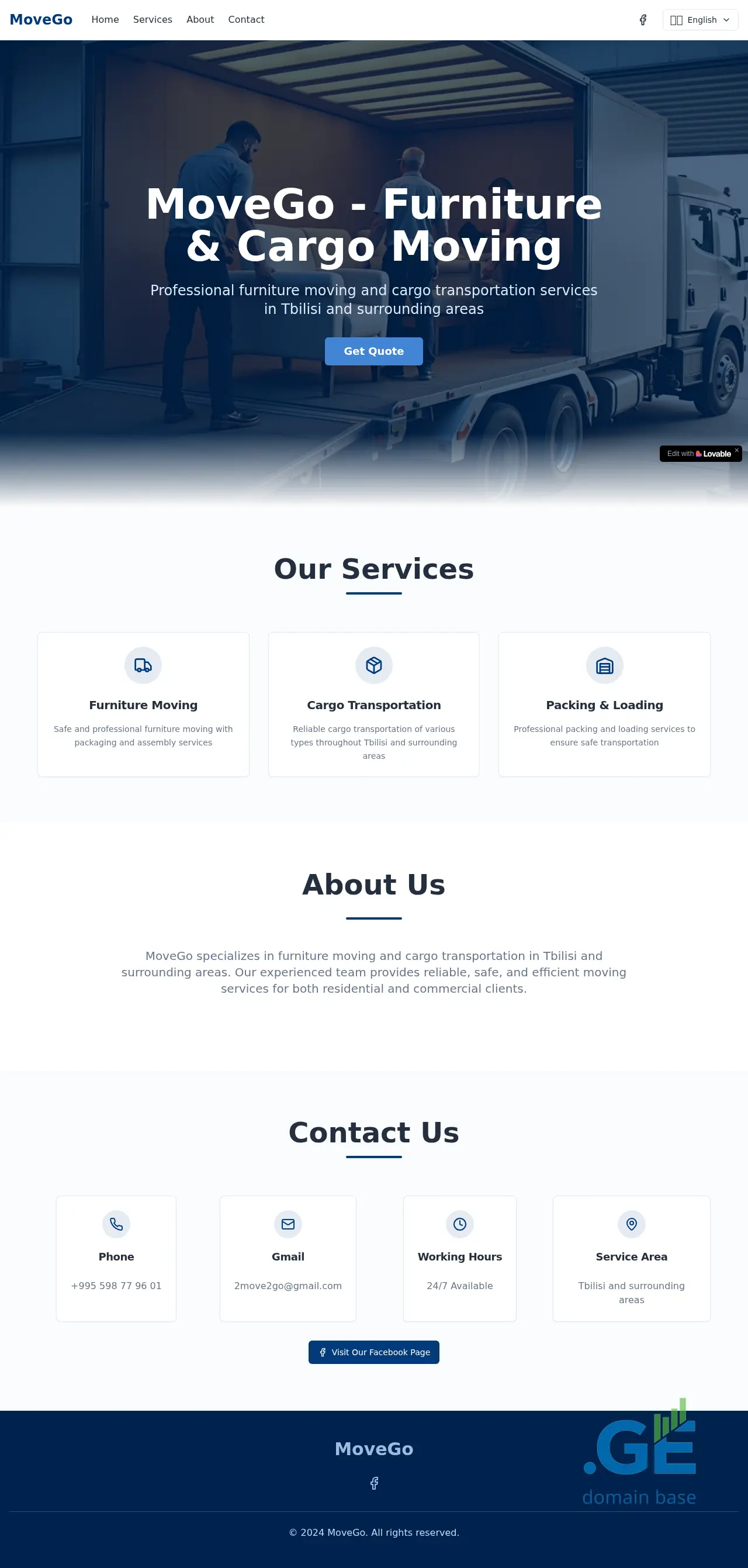 Screenshot of the site movego.ge