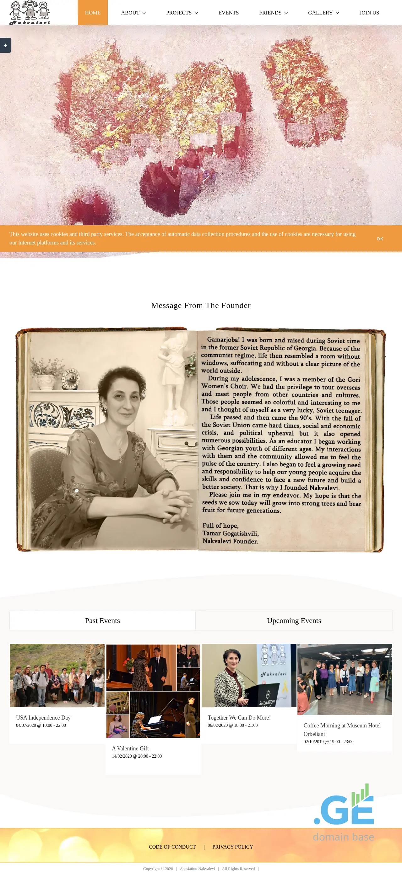 Screenshot of the site nakvalevi.org.ge