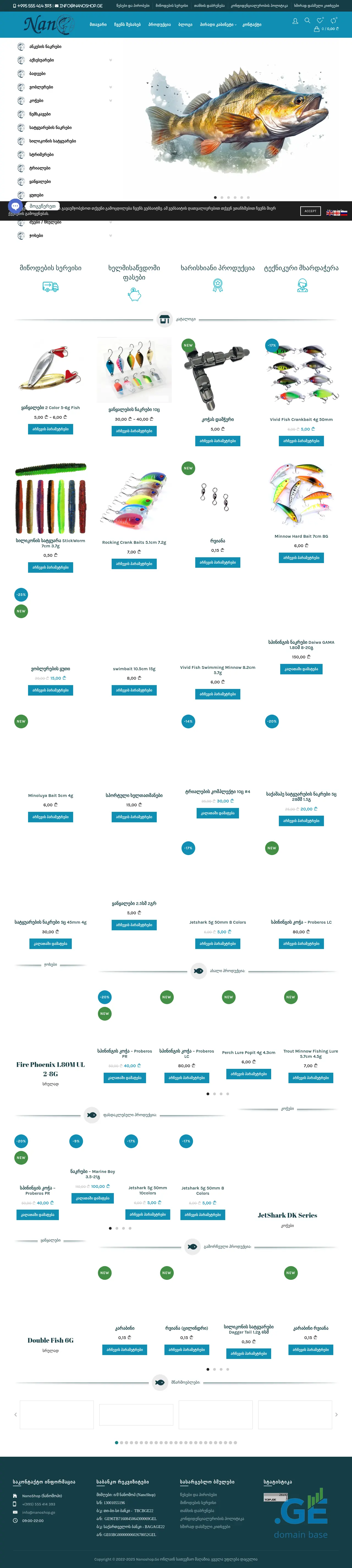 Screenshot of the site nanoshop.ge