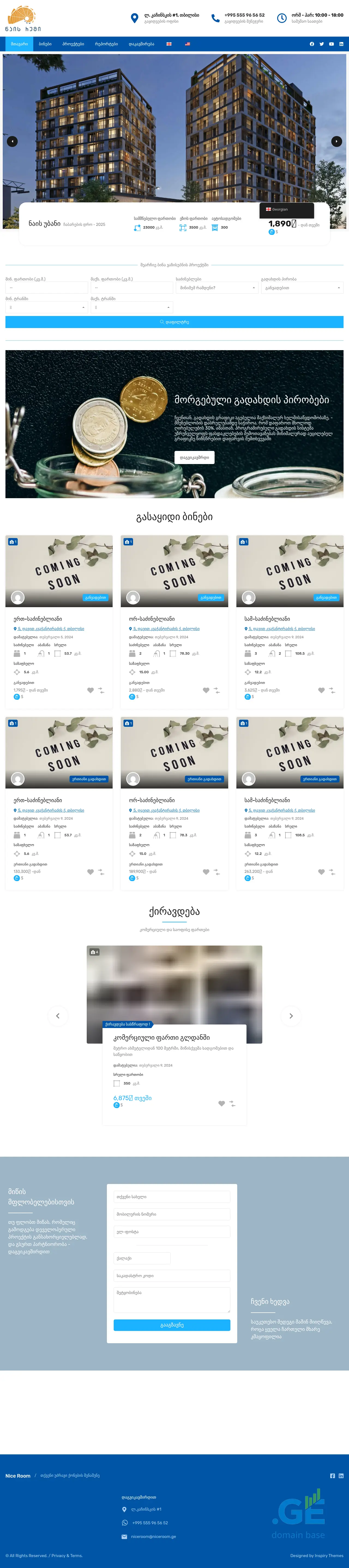 Screenshot of the site niceroom.ge