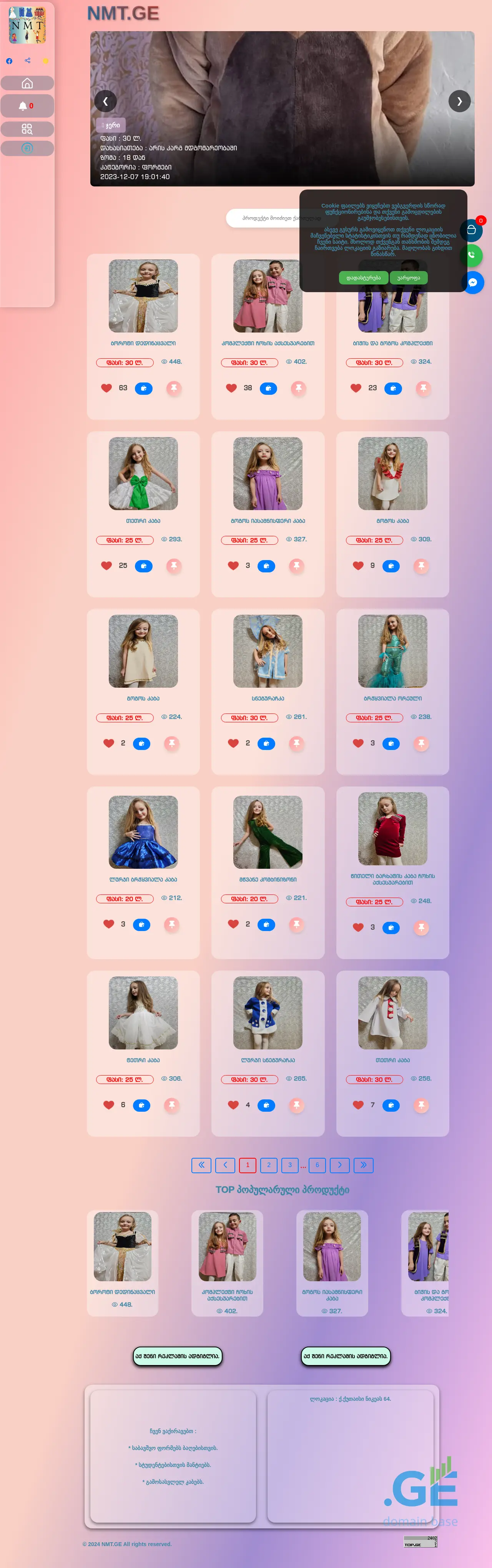 Screenshot of the site nmt.ge